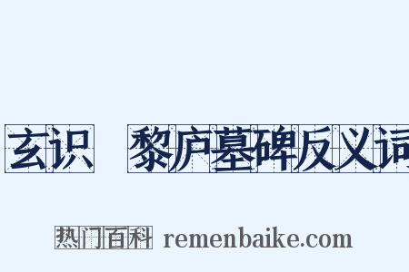 玄识阇黎庐墓碑反义词是什么意思的图片